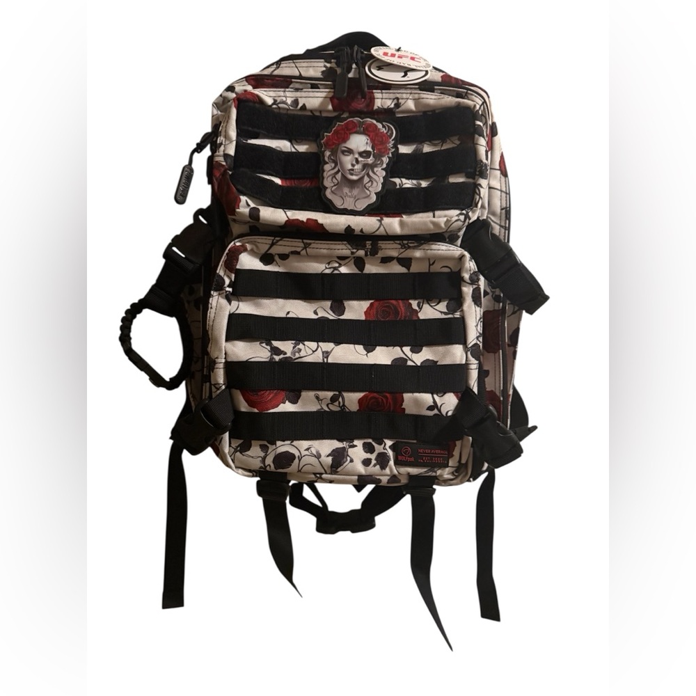 WOLFPak Gothic Rose Skull Tactical Backpack NWGym Travel Bag Backpack Grunge NWT